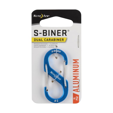 Nite Ize 2021 Nite Ize S-Biner Aluminum Dual Carabiner No 2, Blue NIT-SBA2-03-R6